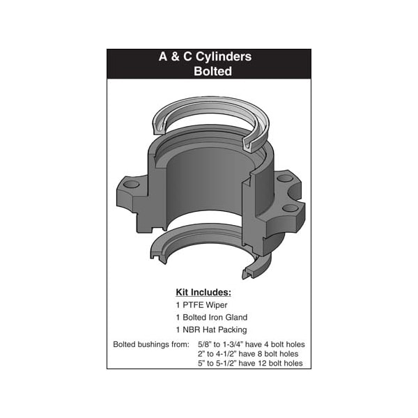 Miller - After Market Parts Hydraulic Cylinder Repair Kit- 2 Pneumatic Rod Kits, Iron Glands 051-KR011-200 - main
